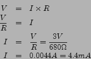 \begin{eqnarray*}
V &=& I \times R \\
\frac{V}{R} &=& I\\
I &=& \frac{V}{R} = \frac{3V}{680 \Omega} \\
I &=& 0.0044 A = 4.4mA
\end{eqnarray*}