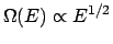 $\Omega(E) \propto E^{1/2}$