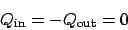 \begin{displaymath}
Q_{\mathrm{in}} = -Q_{\mathrm{out}} = 0
\end{displaymath}