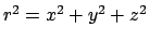 $r^2 = x^2+y^2+z^2$