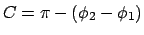 $C = \pi-(\phi_2-\phi_1)$