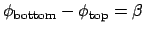 $\phi_\mathrm{bottom}-\phi_\mathrm{top} = \beta$
