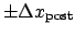 $\pm\Delta x_\mathrm{post}$