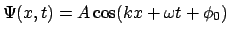$\Psi(x,t) = A\cos(kx+\omega t+\phi_0)$