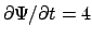 $\partial\Psi/\partial t = 4$